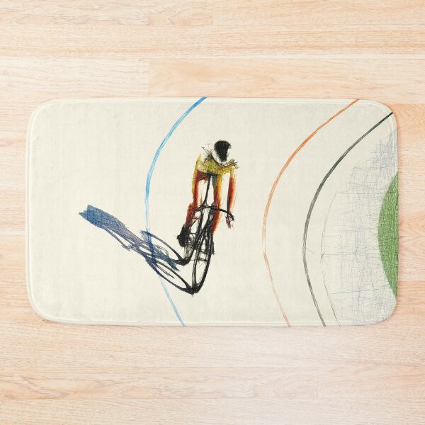 Item preview, Cyclist on a velodrome with yellow jersey. Image is made entirely using lines. designed and sold by janesg.