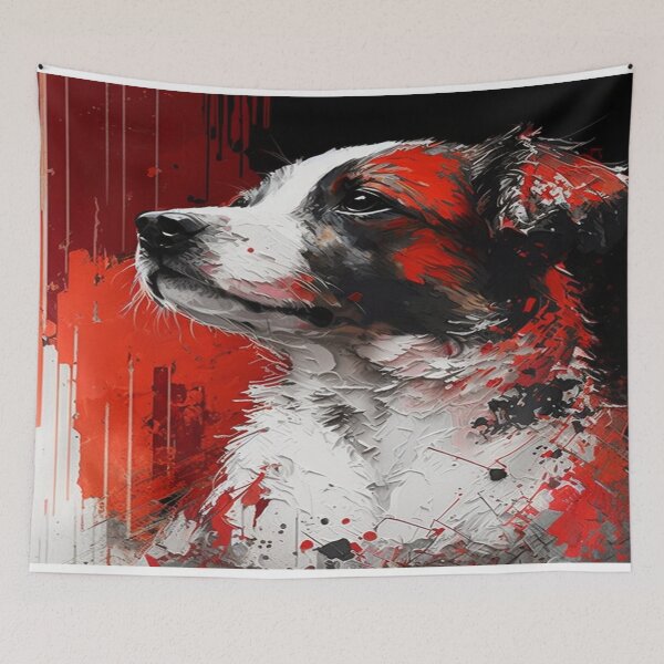 Item preview, Abstract Splash Painting Of A Dog In Black And Red Colours designed and sold by Unwind-Art-Work.