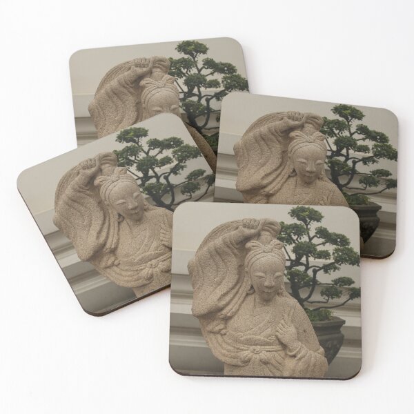Item preview, Stone sculptures from an Asian woman at Wat Pho Buddha temple. 3 designed and sold by kall3bu.