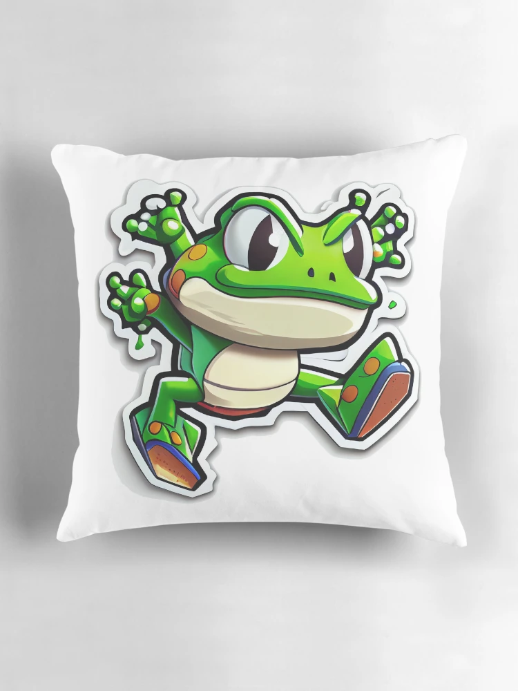 Thumbnail 3 of 4, Pillow, Frog designed and sold by PythonBase.