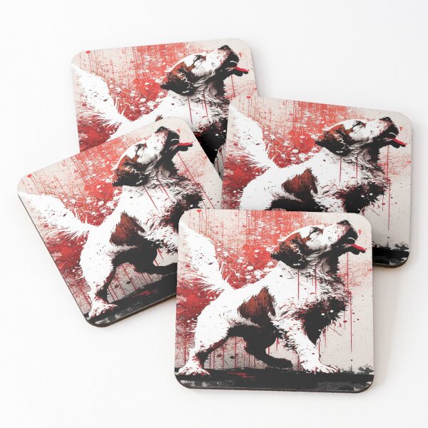 Item preview, Abstract Splash Painting Of A Dog In Black And Red Colours designed and sold by Unwind-Art-Work.