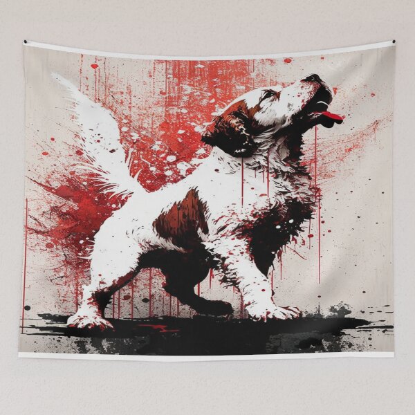 Item preview, Abstract Splash Painting Of A Dog In Black And Red Colours designed and sold by Unwind-Art-Work.