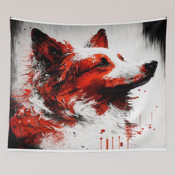 Item preview, Abstract Splash Painting Of A Dog In Black And Red Colours designed and sold by Unwind-Art-Work.