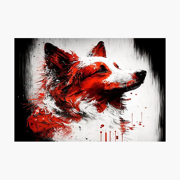 Item preview, Abstract Splash Painting Of A Dog In Black And Red Colours designed and sold by Unwind-Art-Work.