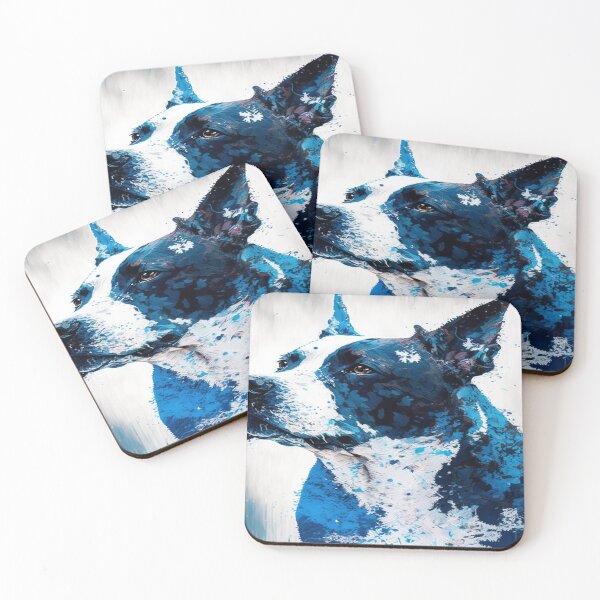 Item preview, Abstract Splash Painting Of A Dog In Blue And White Colours designed and sold by Unwind-Art-Work.