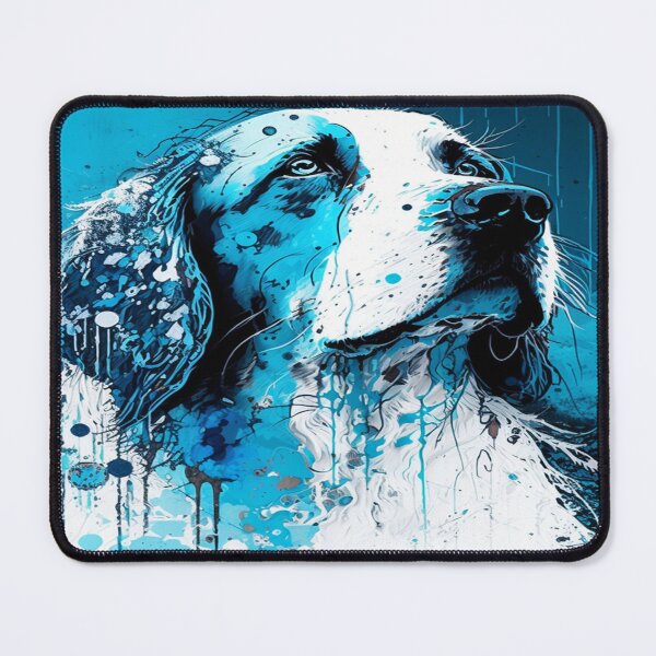 Item preview, Abstract Splash Painting Of A Dog In Blue And White Colours designed and sold by Unwind-Art-Work.