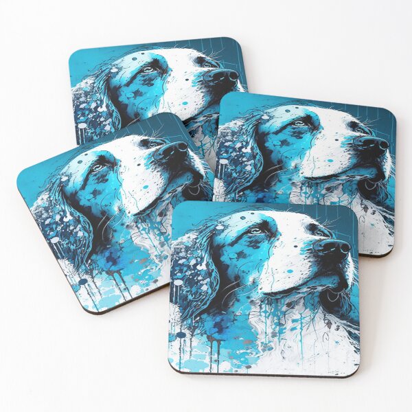 Item preview, Abstract Splash Painting Of A Dog In Blue And White Colours designed and sold by Unwind-Art-Work.