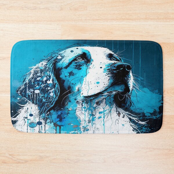 Item preview, Abstract Splash Painting Of A Dog In Blue And White Colours designed and sold by Unwind-Art-Work.