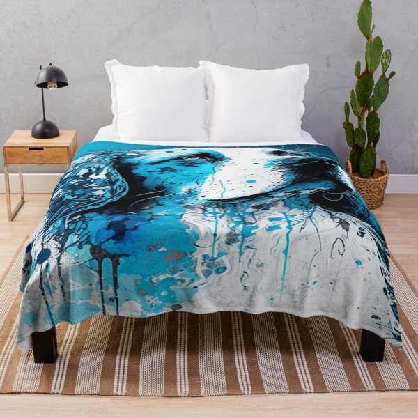 Item preview, Abstract Splash Painting Of A Dog In Blue And White Colours designed and sold by Unwind-Art-Work.