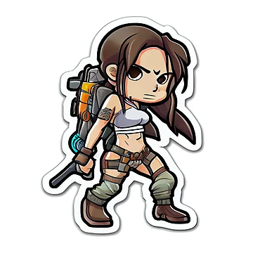 Artwork thumbnail, Lara Croft cartoon Style by PythonBase