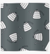 kettle for coffee seamless doodle pattern Poster