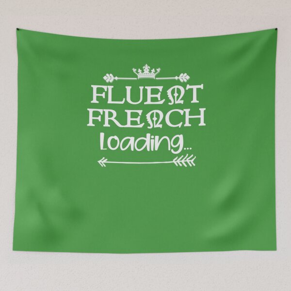 Item preview, Fluent French Loading White Text Premium designed and sold by EdythAbbott.
