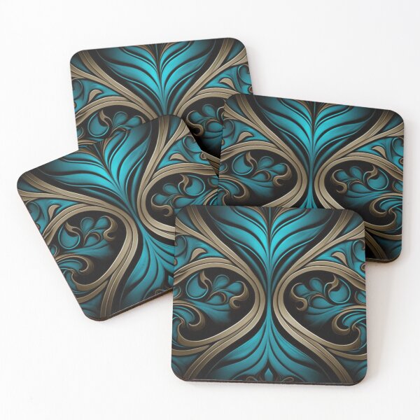 Item preview, gold,blue and black abstract design designed and sold by warzin.