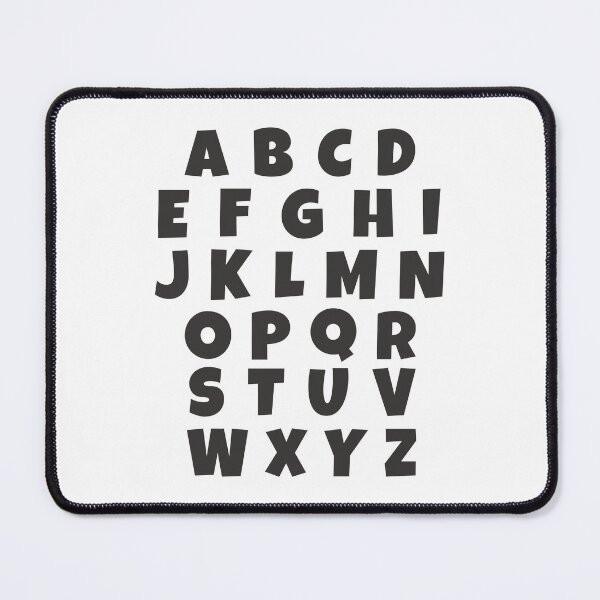 Item preview, English alphabets letters black text designed and sold by Think4Prints.