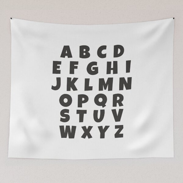 Item preview, English alphabets letters black text designed and sold by Think4Prints.