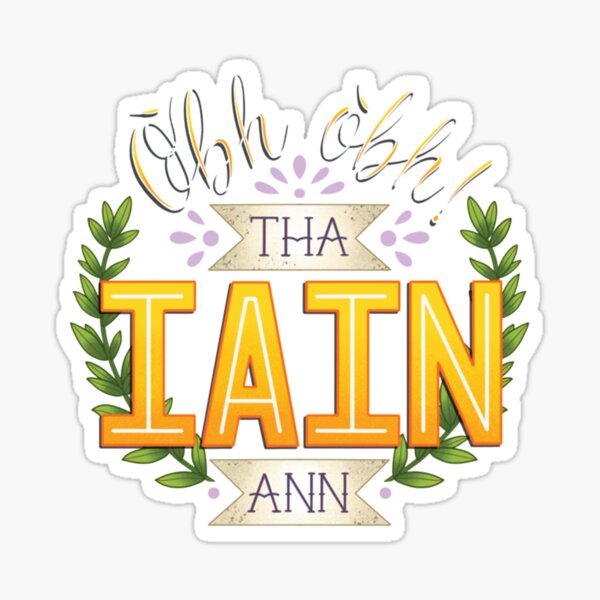 Funny Iain Scottish Gaelic illustration Sticker