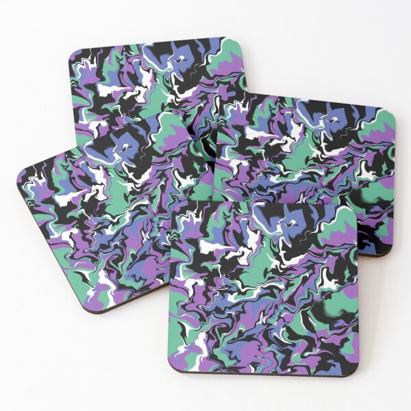 Item preview, Black blue purple green white abstract  designed and sold by awsomepatterns.