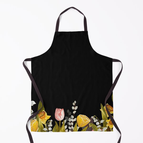 Artikelvorschau, Border snowdrop tulip flower daffodil a watercolor black entworfen und verkauft von Yana Mustafina | Boho Soulful Designs.