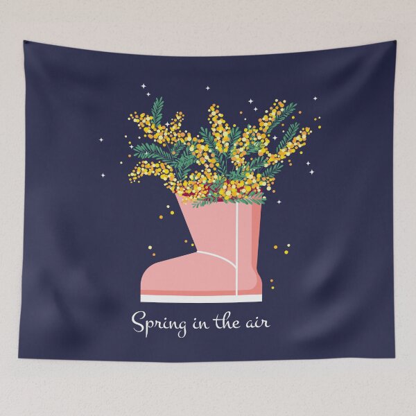 Item preview, hand drawn flat design mimosa illustration, mimosa in uggs, spring in the air designed and sold by SabinArt.