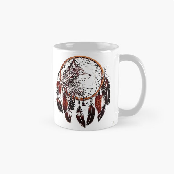 Item preview, native american wolf tattoo designed and sold by TourDePassion.