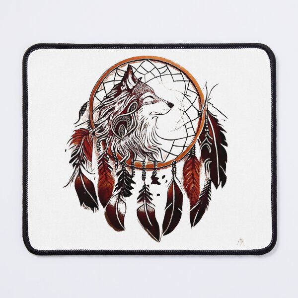 Item preview, native american wolf tattoo designed and sold by TourDePassion.