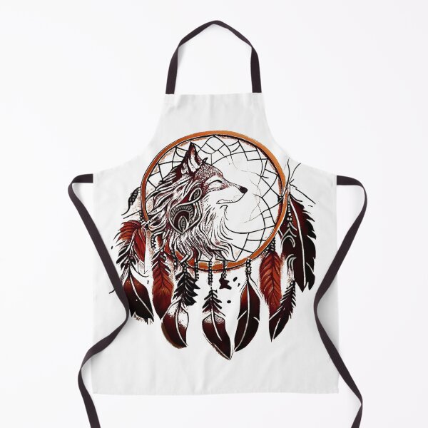 Item preview, native american wolf tattoo designed and sold by TourDePassion.