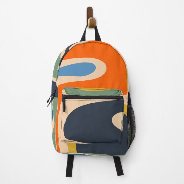 Item preview, Copacetic Retro Modern Multicolor Abstract Pattern Blue Orange Mustard Green designed and sold by kierkegaard.