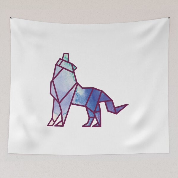 Item preview, wolves watercolor japan origami  designed and sold by Origami-BA.