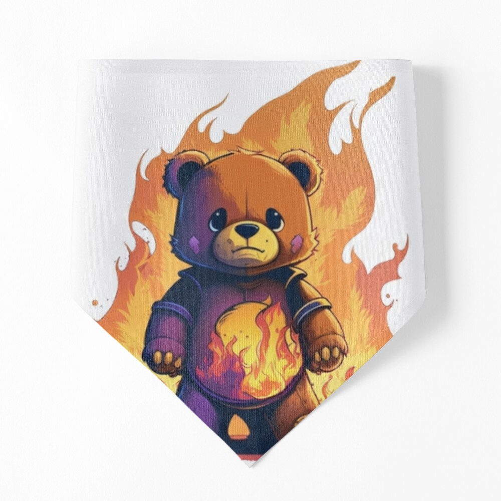 Cute Teddy bear on fire