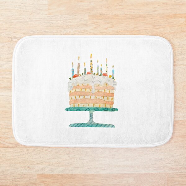 Item preview, Cake sweet food candle happy birthday watercolor  designed and sold by Yana Mustafina | Boho Soulful Designs.
