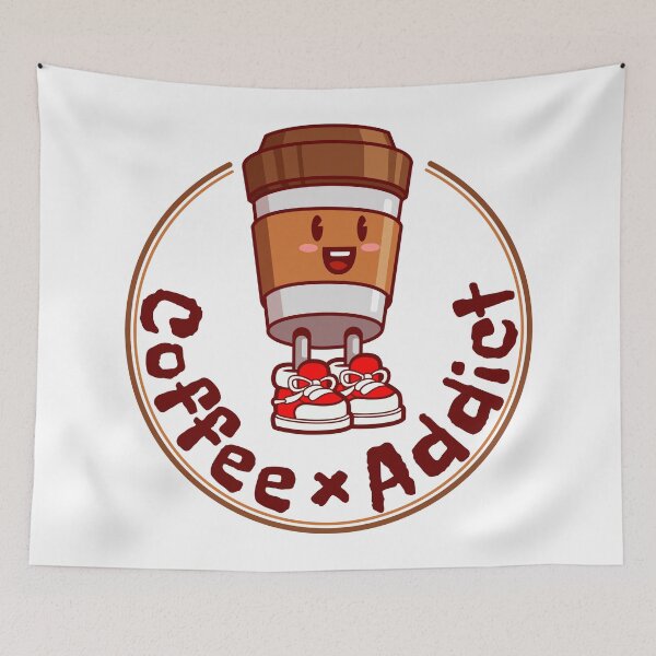 Item preview, Coffee cup cartoon character, Coffee addict. designed and sold by Tony J.