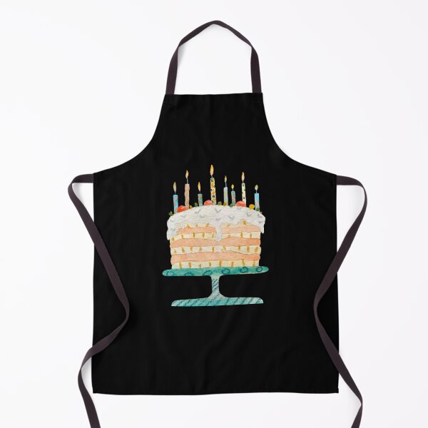 Artikelvorschau, Cake sweet food candle happy birthday watercolor black entworfen und verkauft von Yana Mustafina | Boho Soulful Designs.