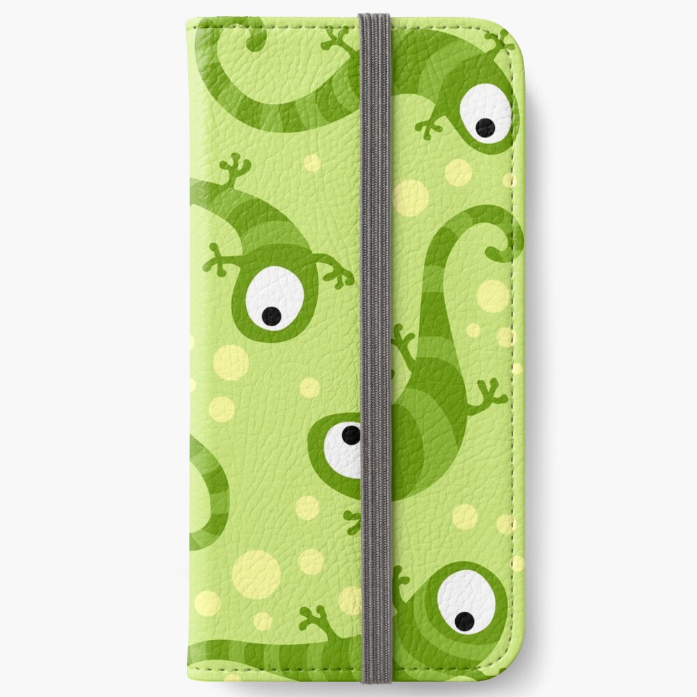 Crazy Gecko Green iPhone Wallet