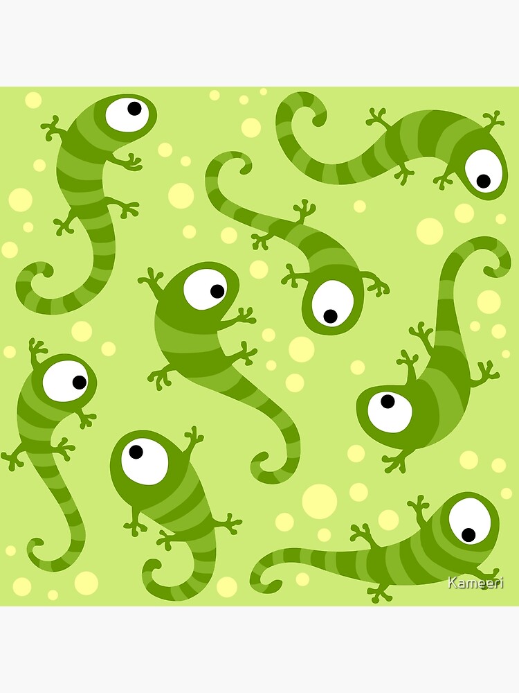 Thumbnail 3 of 3, Throw Pillow, Crazy Gecko Green designed and sold by Kameeri.