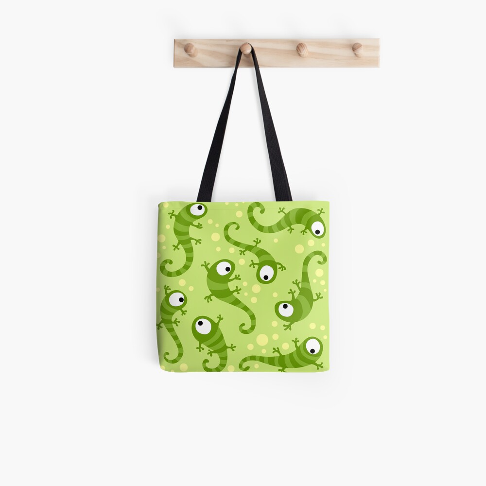 Crazy Gecko Green Tote Bag