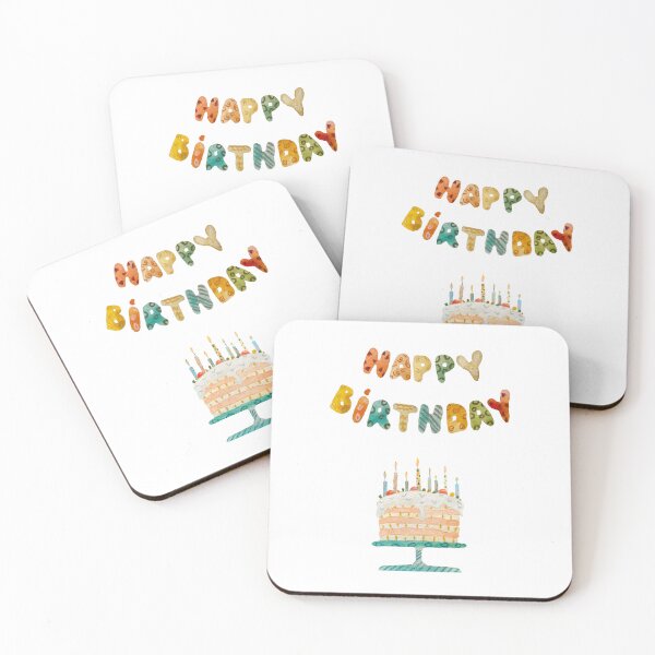Aperçu de l'œuvre Cake candle happy birthday title watercolor sketch créée et vendue par Yana Mustafina | Boho Soulful Designs.