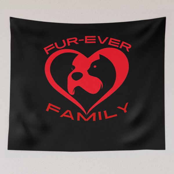 Item preview, Fur-Ever Family Forever Family With Dog Cat Furry Fluffy pet heart designed and sold by facePale.