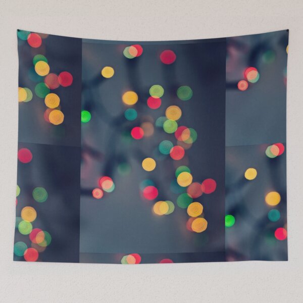 Item preview, Blurred background with multicolored lights of garland designed and sold by KiraYan.