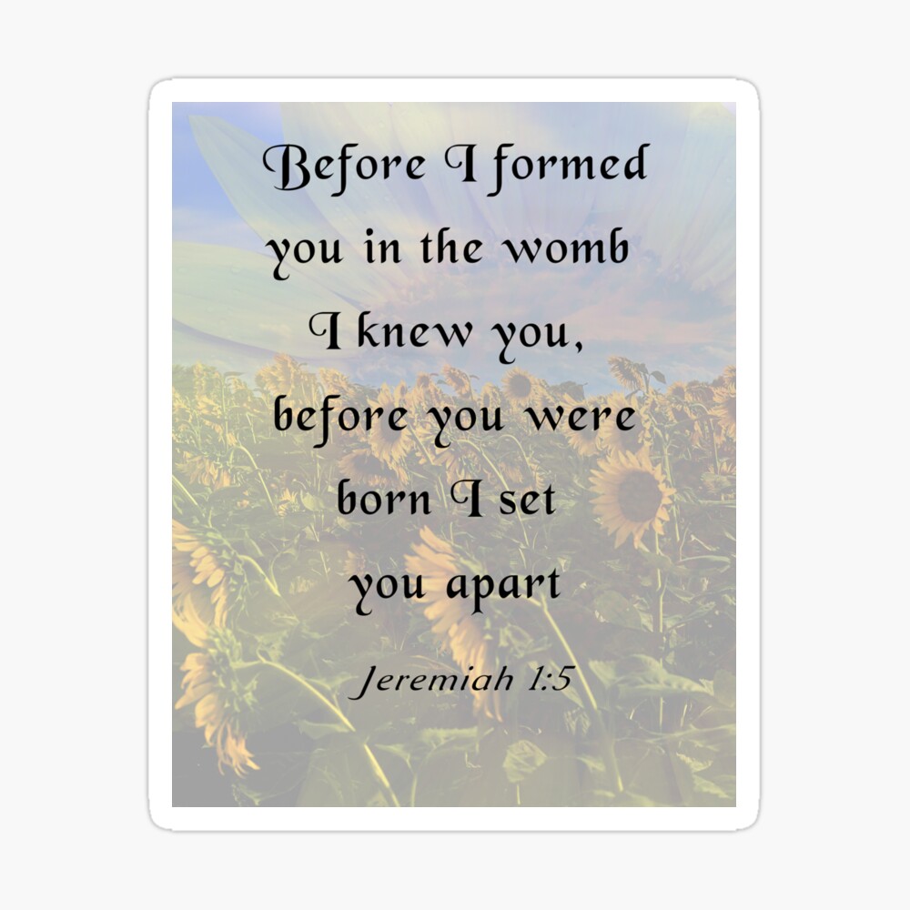 Jeremiah 1:5, Bible Verse" Art Print for Sale by Brad Chambers | Redbubble