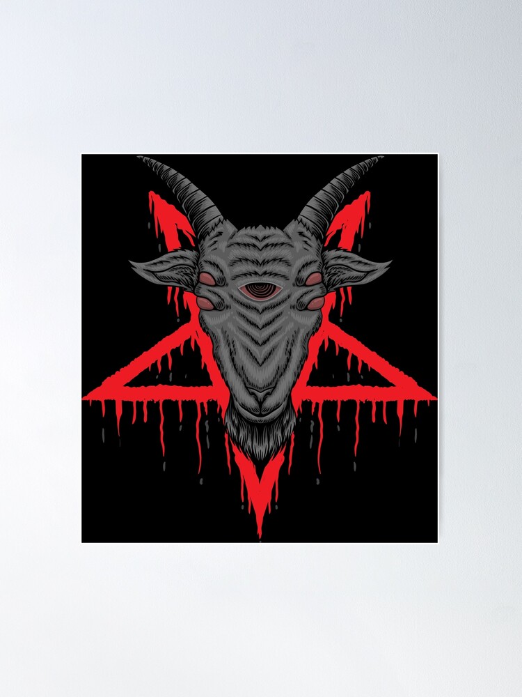 Baphomet Satanic Crosses With Hail Satan Tapestry Hippie Satanic