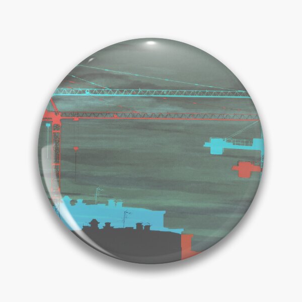 Item preview, Red Cranes, Buildings & Green Skies designed and sold by dina-ka.