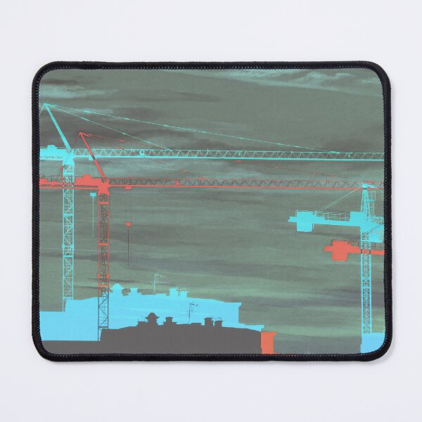 Item preview, Red Cranes, Buildings & Green Skies designed and sold by dina-ka.