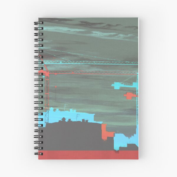 Item preview, Red Cranes, Buildings & Green Skies designed and sold by dina-ka.
