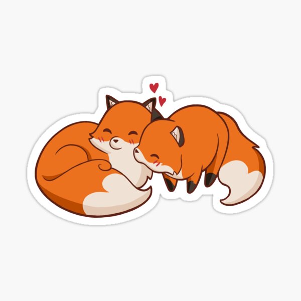 Item preview, Fox Smooch Sticker designed and sold by elsiart-.