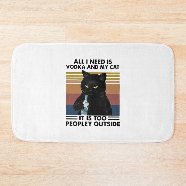 Item preview, All I Need Is Vodka And My Cat - Black Cat Funny designed and sold by Delmonico2022.