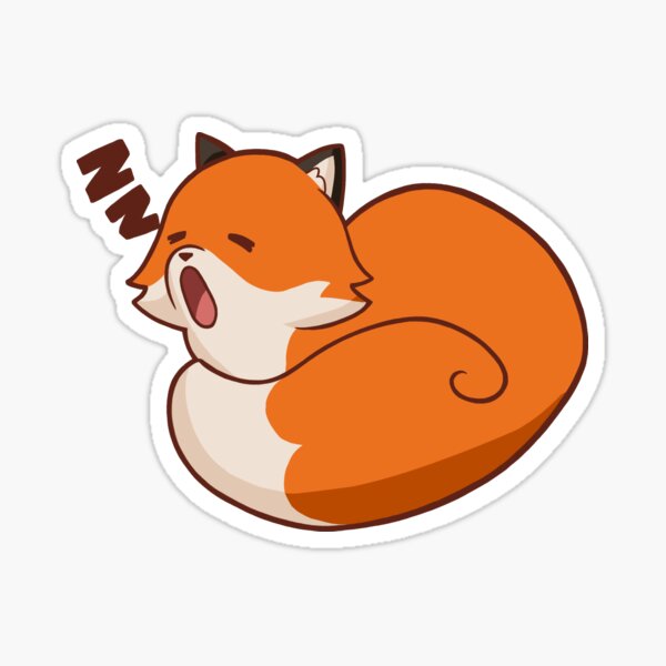 Item preview, Sleepy Fox Sticker designed and sold by elsiart-.