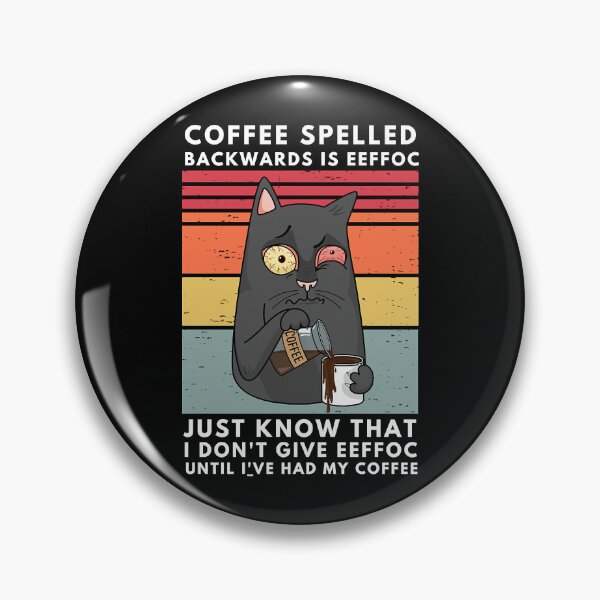 Item preview, Coffee Spelled Backwards Is Eeffoc Cat Drinking - Black Cat designed and sold by Soffez.