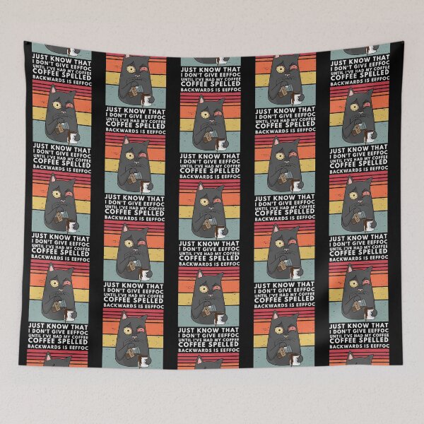 Item preview, Coffee Spelled Backwards Is Eeffoc Cat Drinking - Black Cat designed and sold by Soffez.