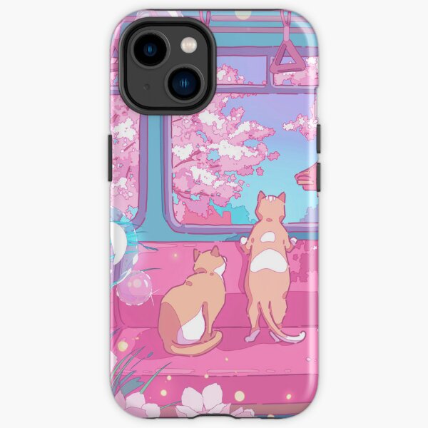 iPhone Kawaii Japanese Dog Rabbit Cat Pink Purple Phone Case for