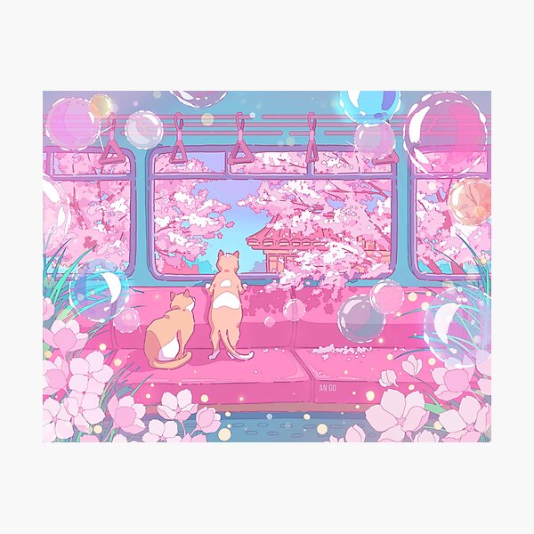 Item preview, The cute cats on the train (soft colors) designed and sold by AnGoArt.